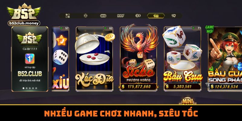 Nhiều game chơi nhanh, siêu tốc